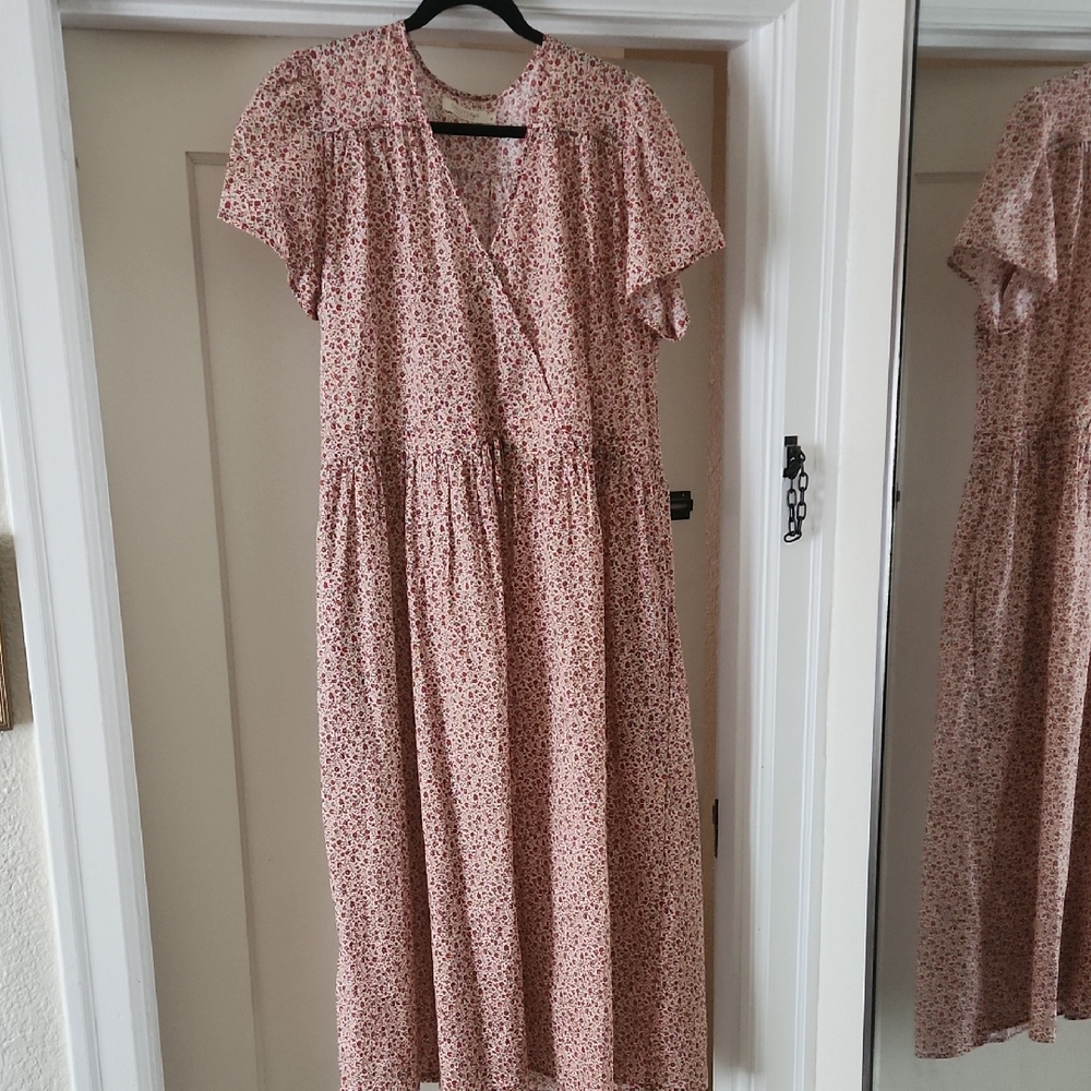Christy Dawn Pink Floral Midi Dress